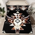 thumbnail image 2 of Castle Fairy Bull Skull Queen Sheet Sets for Teenagers,Animal Print Aztec Bed Set, 2 of 7