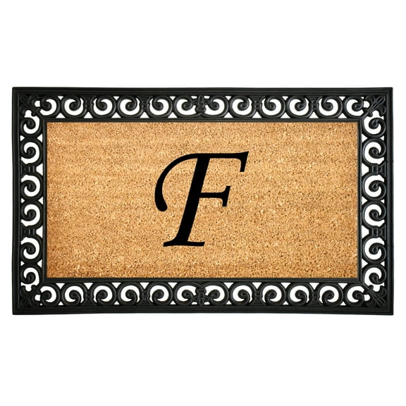 Gabriel Monogram Doormat, 18" x 30" (Letter F)