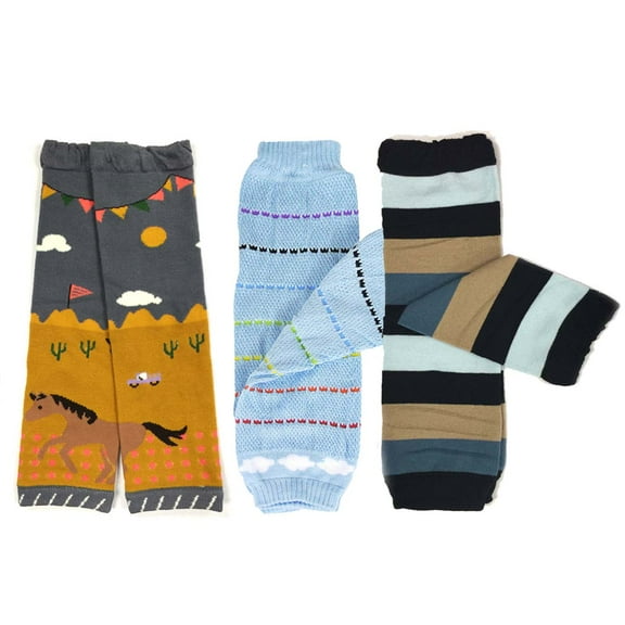 Wrapables® Baby 3-Pair Leg Warmers, Desert, Rainbow, Stripes