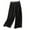 Black1, variant on Lmnyox Flowy Cotton Linen Capri for Women Wide Leg Elastic Waist Capri Pants with Pocket Summer Casual Capris