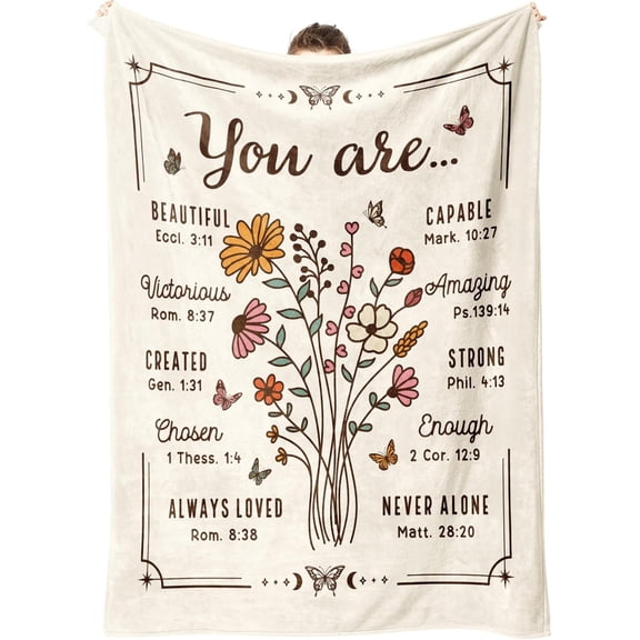 Christian Birthday Gifts for Women, Christian Throw Blanket, Religious Gifts for Women Friendship, Inspirational Catholic Spiritual Presents Blanket for Best Friend, Sister, Mom, Daughter