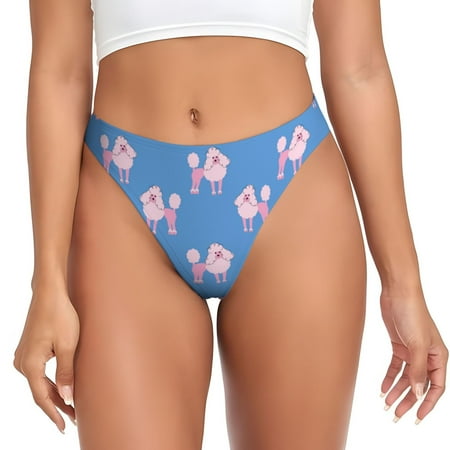 Sigee Cute Poodle Dog for Women s G-String Panty  Low Rise  Soft Lace Perfect for Everyday Wear or Special Occasions-4X-Large