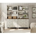 thumbnail image 3 of WAMPAT 72" Bookshelf with 3 Drawers, Tall Bookcase Large Display Book Case Shelf with 3 Tier Open Book Shelves，Library Wooden Bookshelves for Living Room,Office, Bedroom, Rustic White (2PCS), 3 of 7