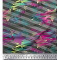 thumbnail image 1 of Soimoi Georgette Viscose Fabric Star & Diagonal Stripe Printed Fabric 1 Yard 42 Inch Wide, 1 of 3