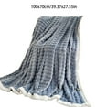 thumbnail image 3 of Honmine 39.37x27.55in Fleece Throw Blanket For Couch Soft Warm Fluffys Cream Solid ColorBlanket Decorative And Giftable Striped Blankets, 3 of 6