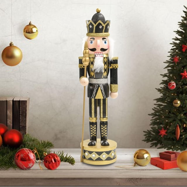 Figuras de Cascanueces Hechas a Mano perfecl estatuilla Tradicional para El Hogar oro