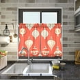 thumbnail image 4 of Yayeee Kitchen Curtains Tier Pair Light Filtering 27"x36" Rod Pocket Short Cafe Window Panel, Beige Christmas Ornaments Pattern, 4 of 7
