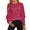 Hot Pink, variant on womens tops Style Loose Long Sleeved Sequin Crewneck Top T Shirt