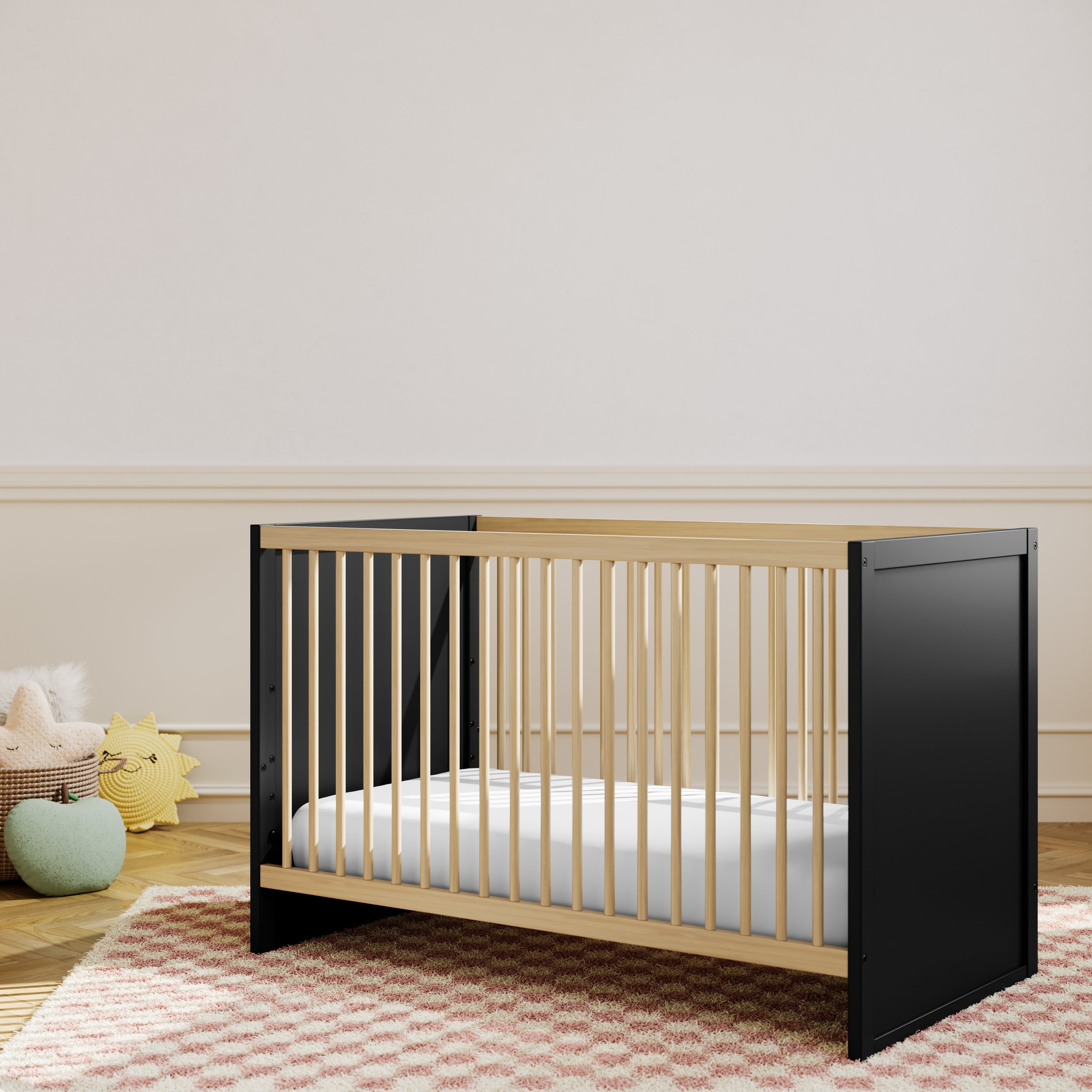 Storkcraft Calabasas 3-in-1 Convertible Baby Crib, Black with Driftwood