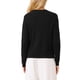 thumbnail image 3 of Suéter de Cardigan de Botones para Mujer INSPIRE CHIC, Cuello Redondo, Manga Larga, Tejido de Punto, Chaqueta de Canalé, XL, Negro, 3 of 5