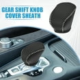 thumbnail image 2 of Cubierta de perilla de cambio de marchas automático, funda de transmisión, palanca de cambios para Infiniti QX50 2019-2024, cuero sintético, puntadas negras y grises, 2 of 7