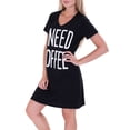thumbnail image 2 of Kalon I Need Coffee Sleep Tee Caramel Cantina Long Length Nightshirt (2XL/3XL, Black), 2 of 4