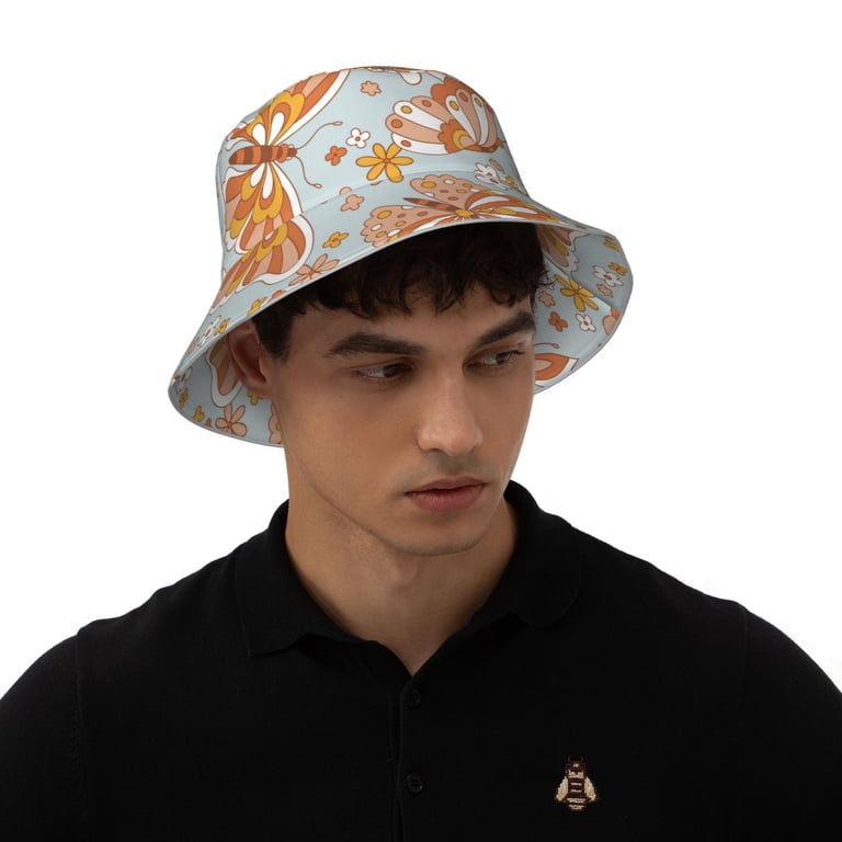 Cauagu Retro Floral Butterfly for Unisex Bucket Hat,Outdoor  display picture 1