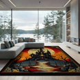 thumbnail image 2 of ODIKA 6'x9' Washable Area Rug Easy Care, Non-Shedding, Halloween Eerie Spooky Bats Gothic Skull Motif for Queen Size Bedroom Under Bed Master Suite, 2 of 7