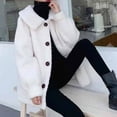 thumbnail image 4 of Lopecy-Sta Winter Coats for Women Fuzzy Fleece Lapel Long Cardigan Coat Faux Fur Warm Winter Outwear Plush Teddy Coat Loose Jackets with Pockets, 4 of 4