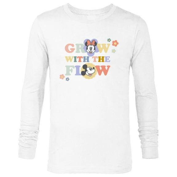 Disney Minnie and Mickey Mouse Grow with the Flow Springtime - Long Sleeve T-Shirt for Men - Customized-White