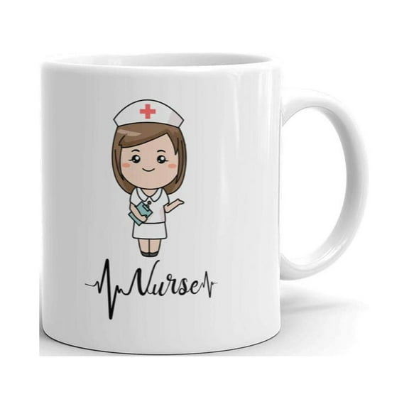 Nurse Heartbeat Funny Coffee Tea Ceramic Mug Office Work Cup Gift 11 oz