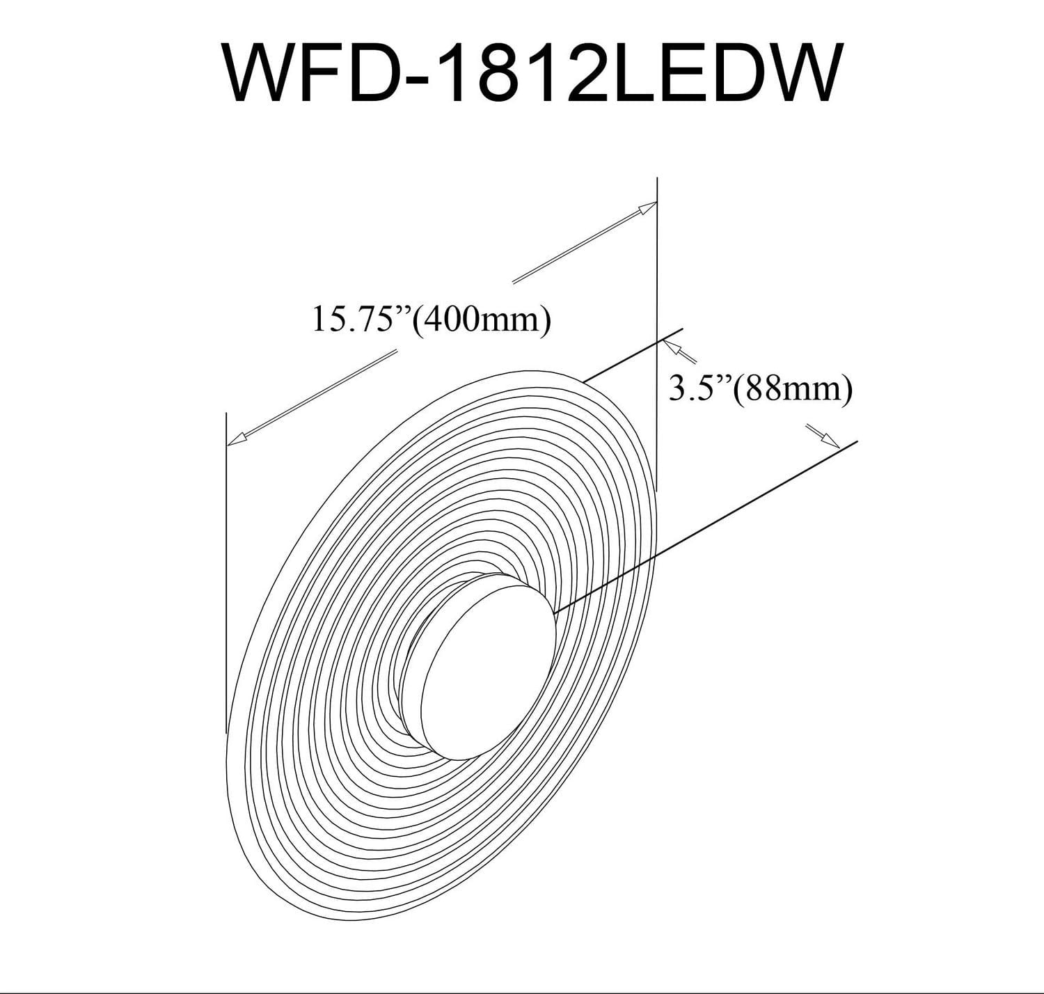 Windfeild Wall Sconce - 12W - Matte Black - Clear Rippled Glass