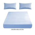 thumbnail image 2 of Fitted Polyester Sheet Set 200X220Cm with Pillowcases for Mattress Protection Non Slip and Soft, 2 of 7