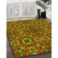 thumbnail image 3 of Ahgly Company Machine Washable Indoor Square Transitional Tomato Red Area Rugs, 5' Square, 3 of 7