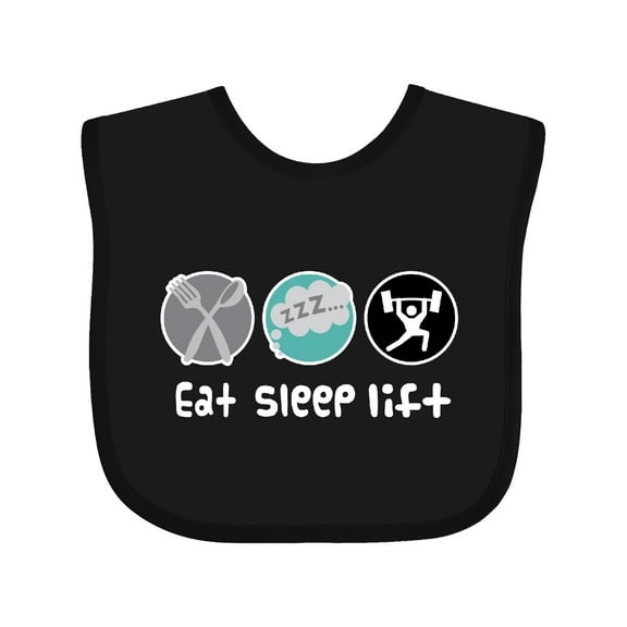 Inktastic Weightlifting Eat Sleep Lift Sports Boys Baby Bib