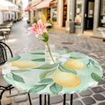 thumbnail image 3 of Lemon Fruit Elastic Fitted Round Table Cover Green Leaves Floral Waterproof Outdoor Tablecloth for Holiday Party, Picnic, Patio & Dining Fits Tables Up to 45"-54", 3 of 8