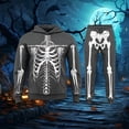 thumbnail image 2 of Little Kids Two-Piece Outfit Skeleton Prnit Children's Long Sleeved Hoodie Long Pants Set Little Boy Outfits Kids Clothes Size 7-8T, 2 of 3