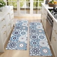 thumbnail image 4 of Kitchen Rugs Sets Of 2,Blue Ethnic Geometric Pattern Anti Fatigue Kitchen Mat Rugs Non Slip Washable,Decorative Kitchen Floor Mats for Kitchen,Sink,Laundry,17"X47", 4 of 5