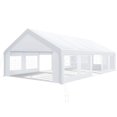 thumbnail image 5 of SANOPY Heavy Duty Party Tent 16x32 Canopy Tent, Portable Garage Carport with Waterproof UV-proof Removable Sidewalls & 2 Roll up Doors, White, 5 of 12