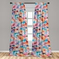 thumbnail image 2 of Floral Window Curtains, Colorful Blurry Design Abstract Dreamy Flowers Watercolor Ornament Art, Lightweight Decor 2-Panel Set with Rod Pocket, Pair of - 28"x95", Sky Blue Salmon and Pink, by Ambesonne, 2 of 3