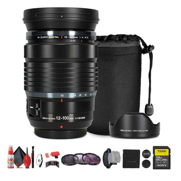 OM SYSTEM M.Zuiko Digital ED 12-100mm f/4 IS PRO Lens Bundle