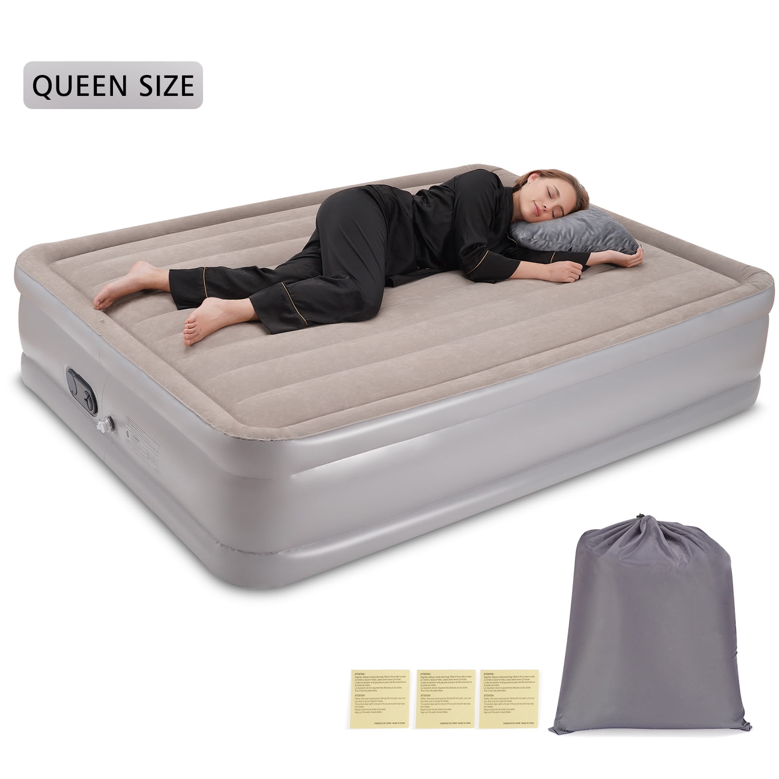 EnerPlex King Size Air Mattress 18 Inch Double Height with Built in Pump for Camping Travel Walmart