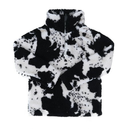 

Qufokar Boys Toddler Winter Coat 4T Jacket for Kids Boys Toddler Children Long Sleeve Boys Girls Cute Coat Sweatshirt Outwear Warm Black White Cow Colous
