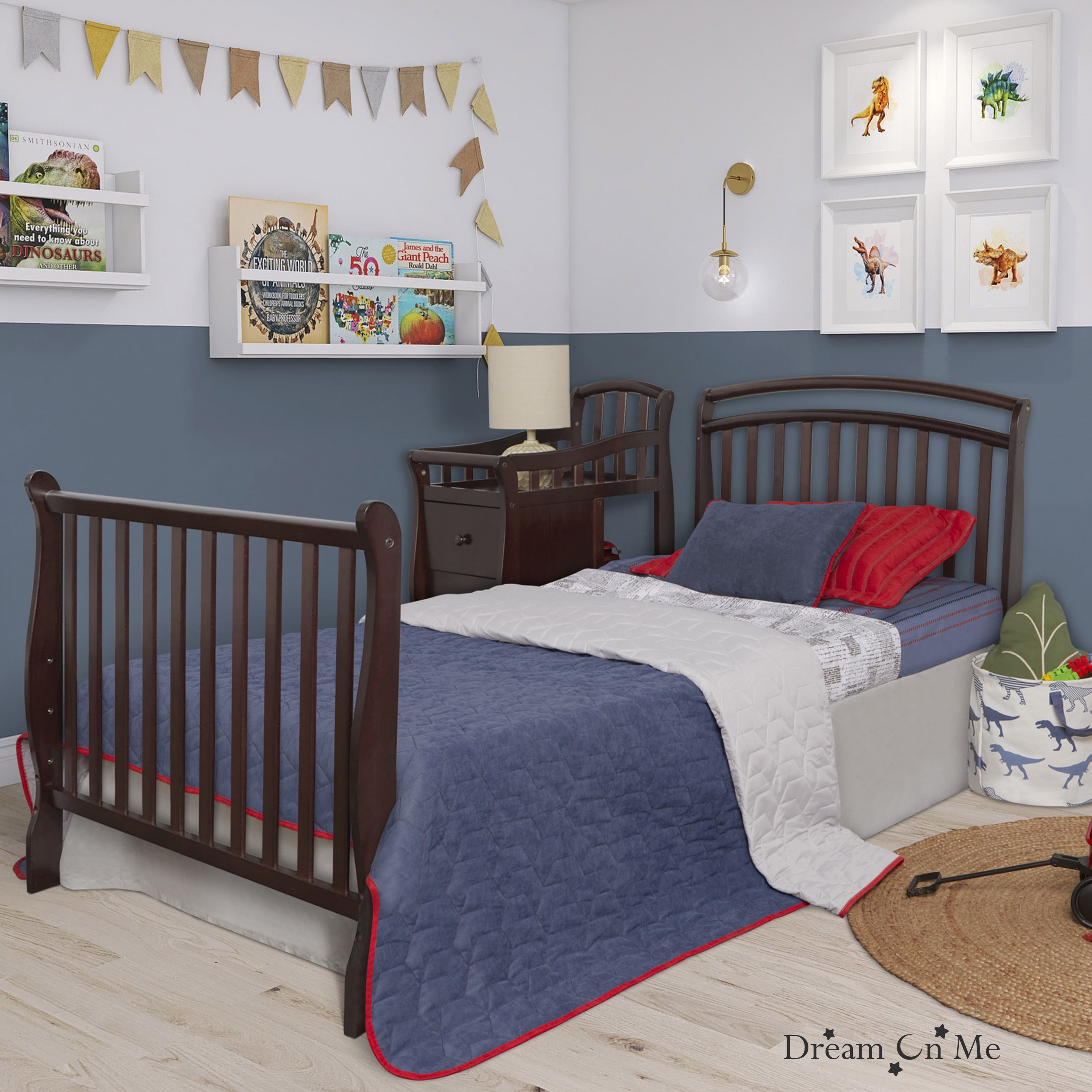 Dream On Me Casco 4-in-1 Mini Crib and Dressing Table, Espresso
