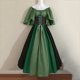 thumbnail image 2 of Gibobby Vestido Elegante Disfraz medieval para mujer Vestido de camisa irlandesa con manga de trompeta con corsé Vestido tradicional Halloween Disfraces de cosplay Vestido de corsé manga(Verde, S), 2 of 4