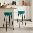 thumbnail image 2 of Duhome 30" Backless Velvet Bar Stools Set of 2, Modern Counter Stools for Kitchen, Atrovirens, 2 of 9