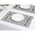 thumbnail image 6 of REGALWOVEN Set of 6 Placemats, Vinyl Placemats for Kitchen Dining Table Decor Washable Heat Resistant Table Placemats Wipeable Table Mat Light Gray 18*12in, 6 of 7