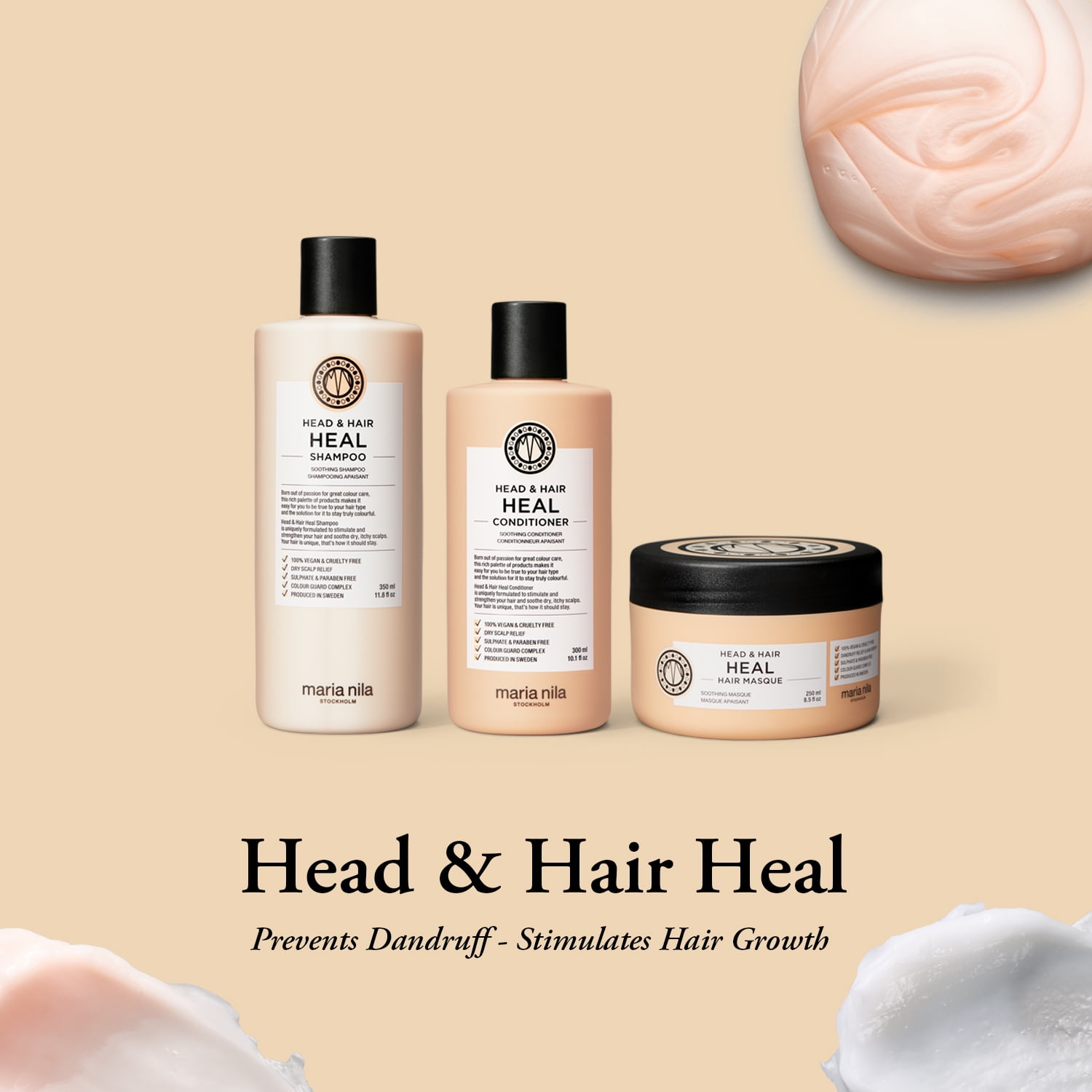Maria Nila Head & Hair Heal Shampoo, 3.4 Fl Oz / 100 ml, Prevents Scalp & Hair Growth, 100% Vegan & Sulfate/Paraben free - Walmart.com