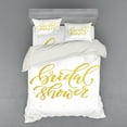 thumbnail image 2 of Ambesonne Yellow Bedding Set 3 Pcs, Bride Party Lettering, Twin XL, Yellow and White, 2 of 3