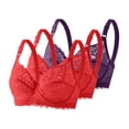 thumbnail image 2 of Underwire Bras for Women Push up Plus Size Solid Color Lightweight Supportive Bras Women's Lace Underwear with Padded Gather Daily Bra Purple 36, 2 of 5