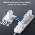 thumbnail image 4 of Bloque de cargador USB C, 40 W, 4 puertos, PD+ QC, paquete de 3, blanco, 4 of 7