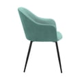 thumbnail image 4 of 23 Inch Modern Dining Chair, Curved Back, Polyester, Metal Legs, Teal Blue - Saltoro Sherpi, 4 of 6