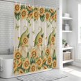 thumbnail image 6 of Sunflower Shower Curtain, Waterproof Shower Curtains for Bathroom, Vintage Bee Gnomes Farmhouse Beige Leaf Washable Fabric Bathtub Curtain Set Bath Decor with 12 Hooks Long 72"x84", 6 of 8
