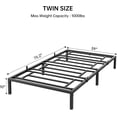 thumbnail image 2 of Negra 10-pulgada tamaño individual marco de cama con almacenamiento metal platform con steel slat support no necesita colchón base easy to assemble, 2 of 7