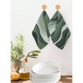 thumbnail image 2 of Green Ombre Kitchen Dish Towels for Drying Dishes Set of 4, Abstract Art Moire Ocean Waves Waffle Weave Microfiber Hand Tea Bathroom Towels Quick Dry & Absorbent Towel 12x12, 2 of 7