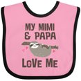 thumbnail image 3 of Inktastic My Mimi and Papa Love Me Sloth Girls Baby Bib, 3 of 4