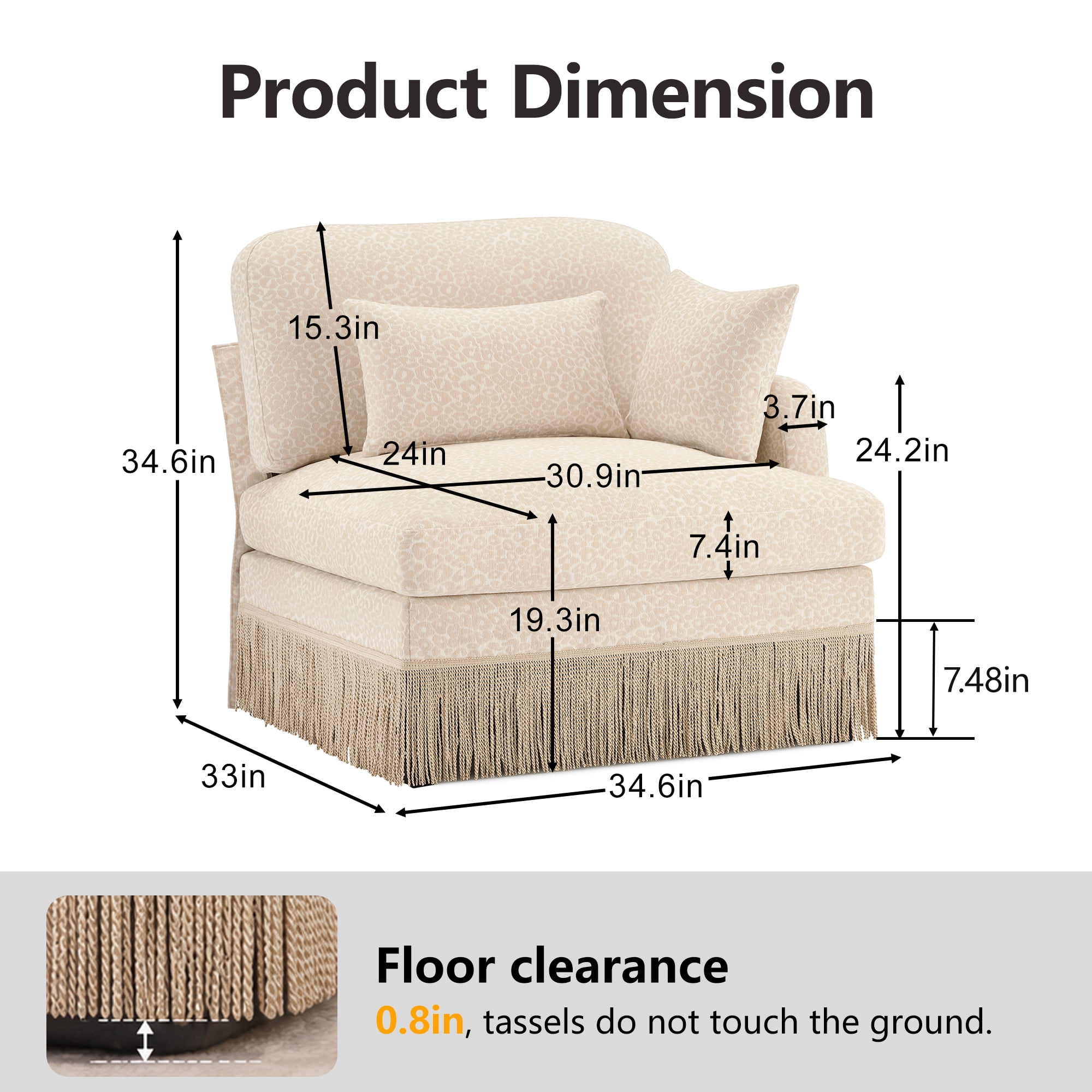 Modular Sectional Sofa Right Arm Chair Module, DIY Sofa Component