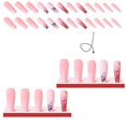 thumbnail image 2 of Kit de uñas a presión TANGJMXG 12 tamaños 24 uñas postizas de acrílico rosa, 2 of 5