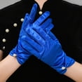 thumbnail image 6 of Yesbay 1 Pair Retro Satin Bride Gloves Faux Pearls Decor Pleated Cuffs Solid Color Vintage Wedding Gloves, 6 of 7