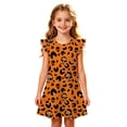 thumbnail image 4 of FYDUU Kids Halloween Dresses Girls Nightgowns Flutter Sleeve Cartoon Print Pajamas Dress Casual Nightgown Soft Princess Nightdress Sleepwear 5-6 Years, 4 of 5